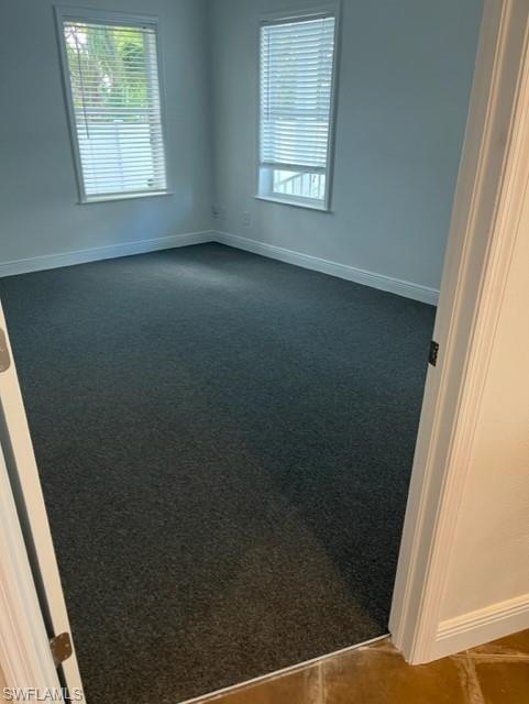 View of carpeted spare room