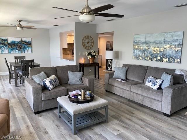 Living area has plenty of comfortable seating and the couch also has a pull-out Queen size bed!