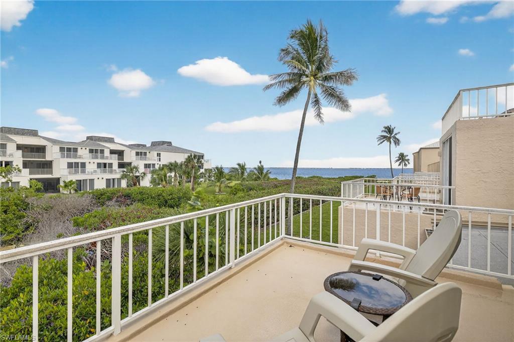Balcony with a water view