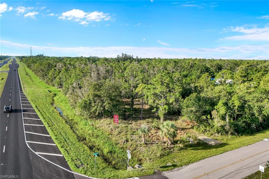 Bird's eye view of a heavily wooded area