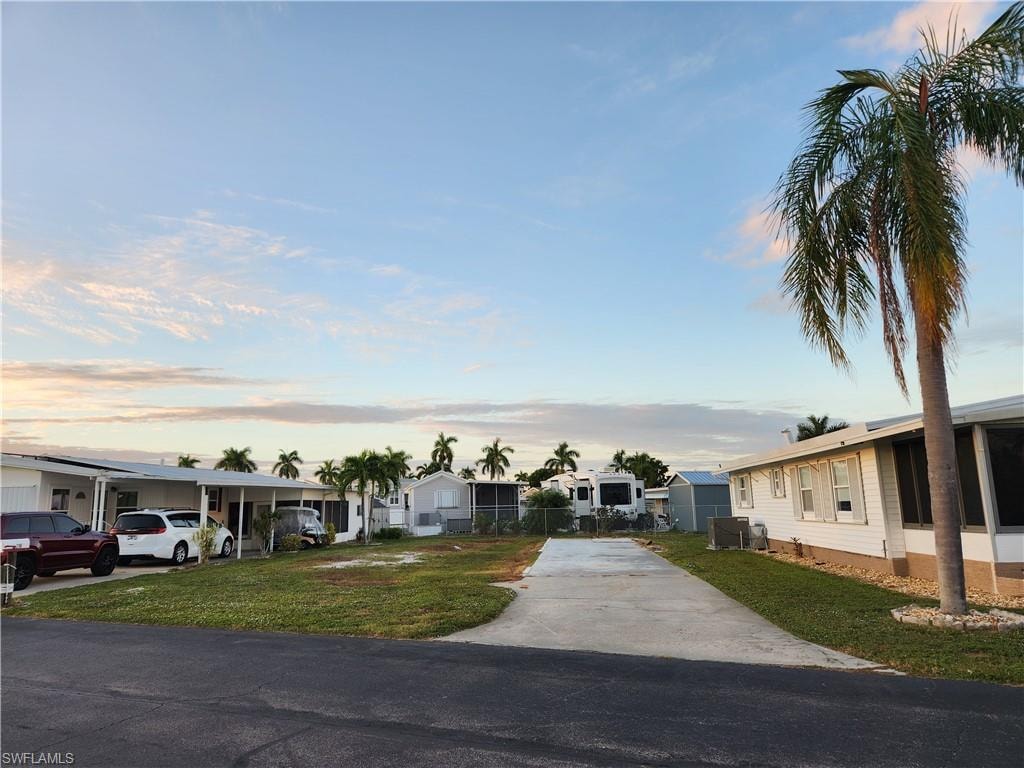 Lot with concrete driveway