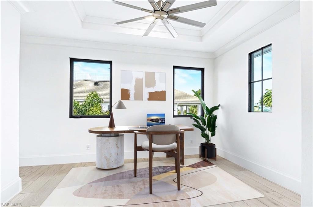 Top floor office virtually staged