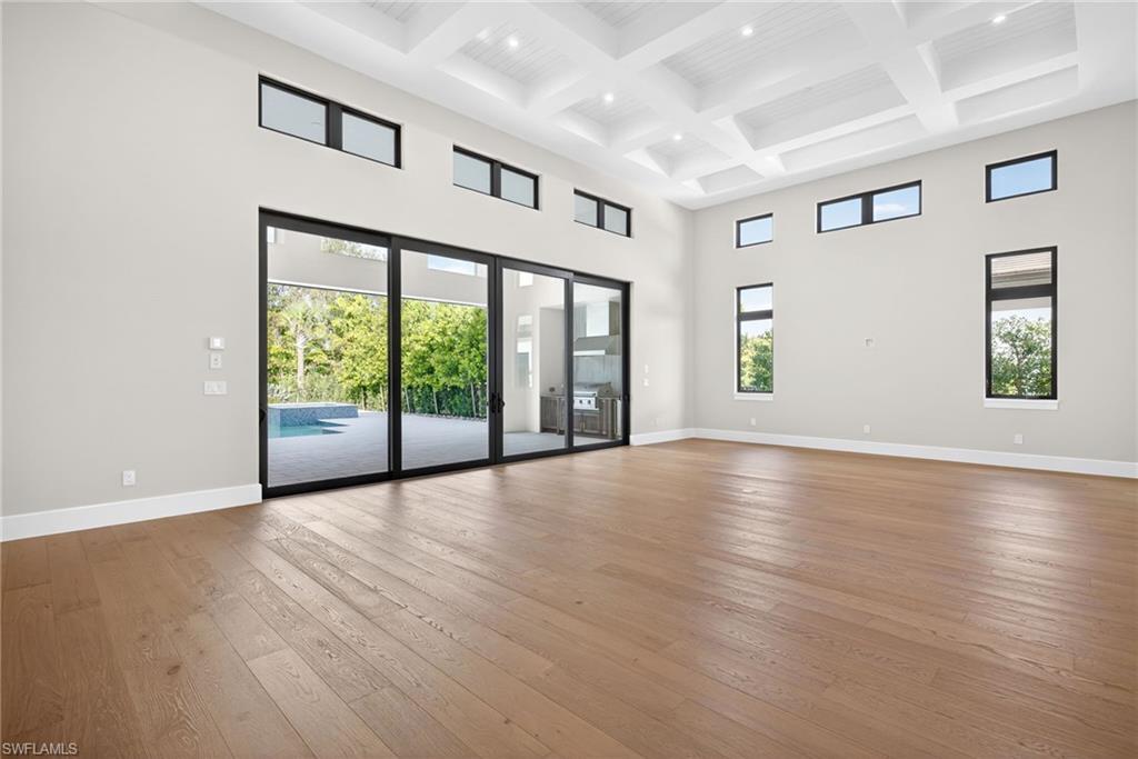 transom windows allow for more natural lighting throughout the great room