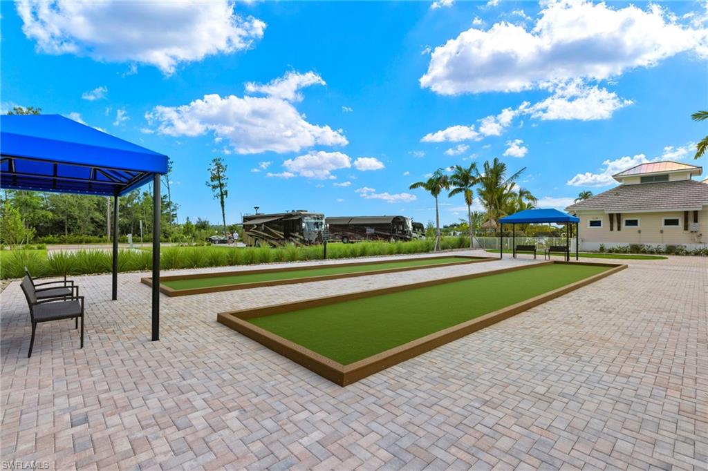 View of bocce ball