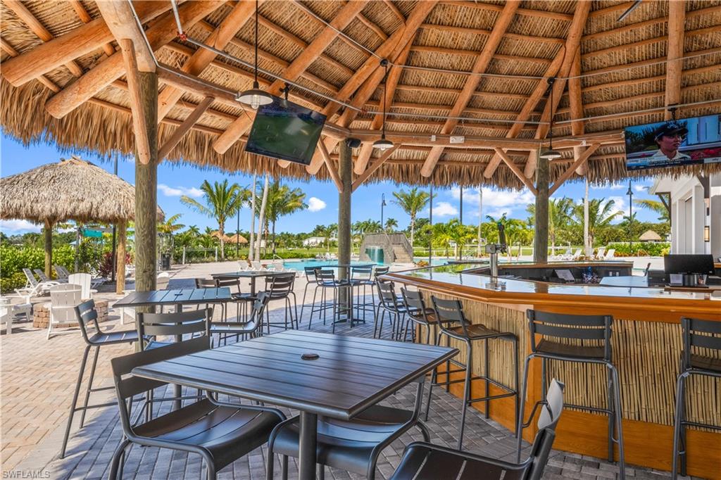 View of patio / terrace featuring a gazebo and an outdoor bar