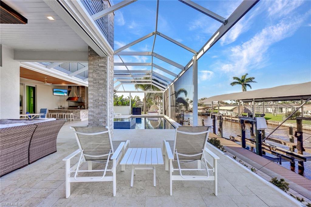 Huge pool/patio area overlooking the water