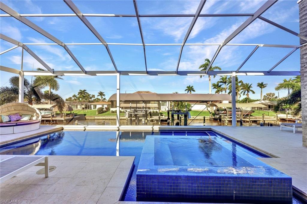 Marble Pool Deck with a 360 degree infinity overflow spa