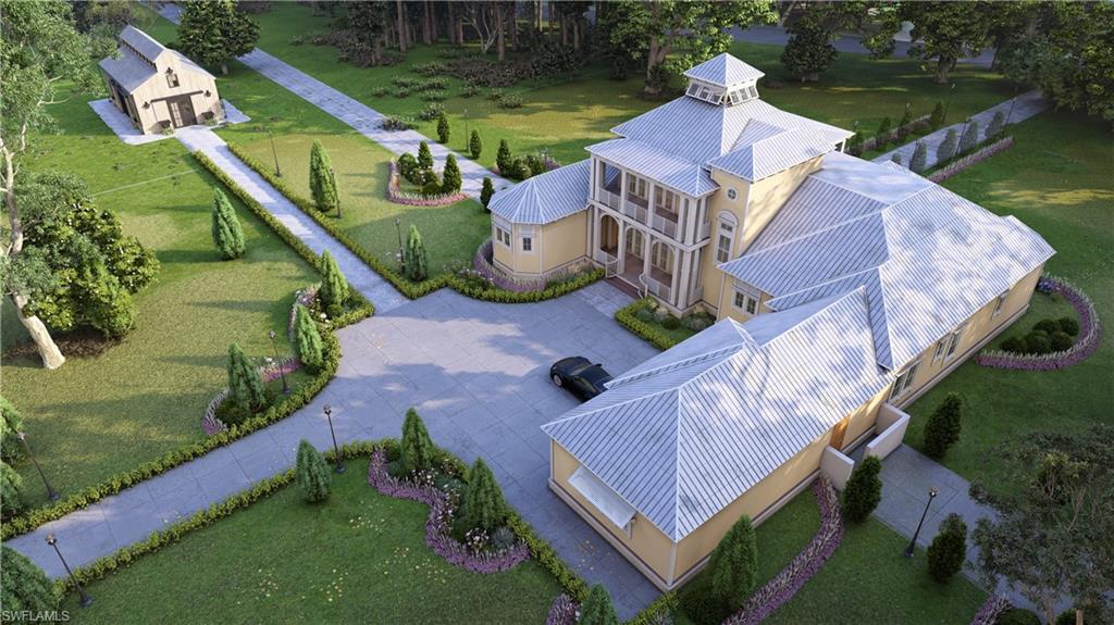 AERIAL OF POTENTIAL COMPOUND RENDERING if this and contiguos lot are purchased together. House design USED FOR MITIGATION FEES CALCULATION