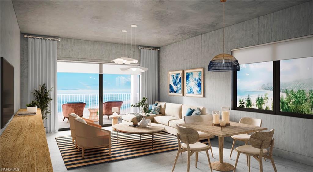 Interior rendering of beachfront room
