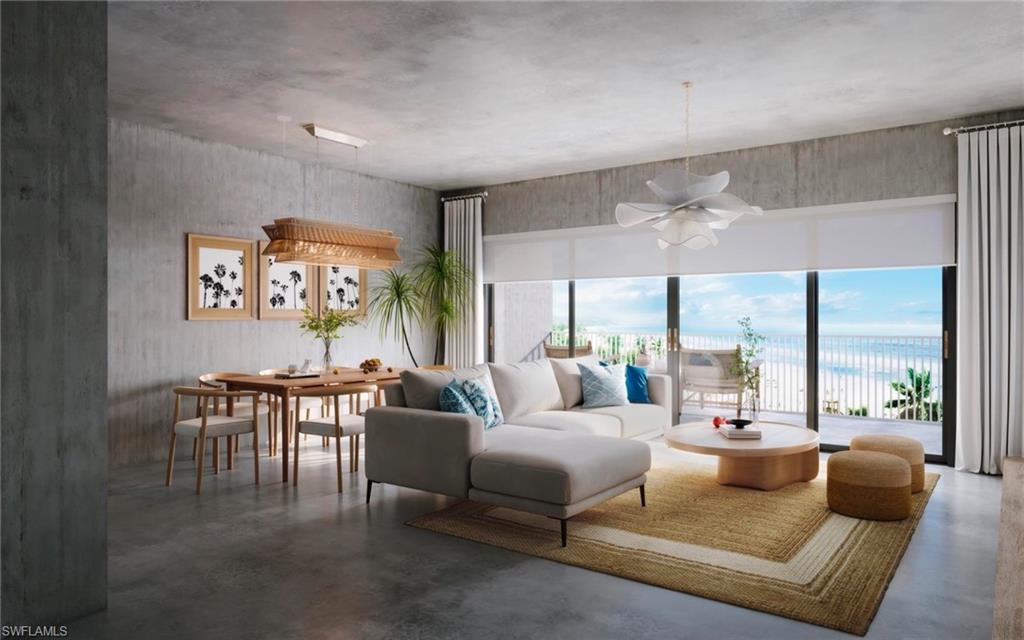 Interior rendering of beachfront room