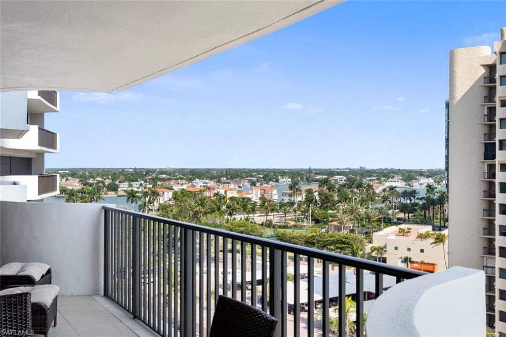 View of balcony looking southeast towards the bay