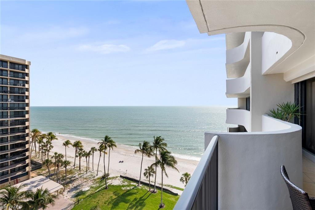 Property view of water with a view of the beach looking south west