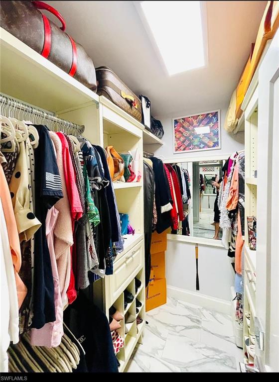 View of closet showing its functionality