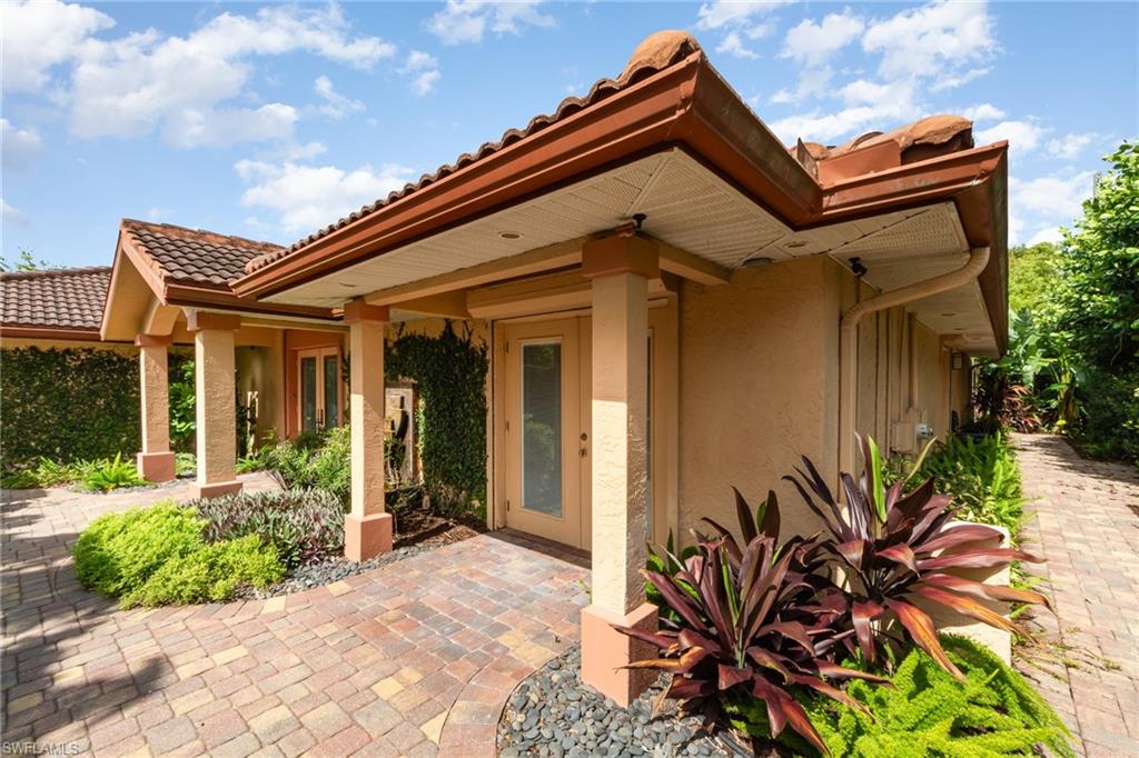 View of front of home with a patio