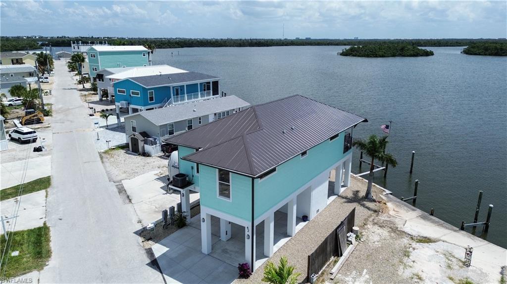 Some new homes built on the street.