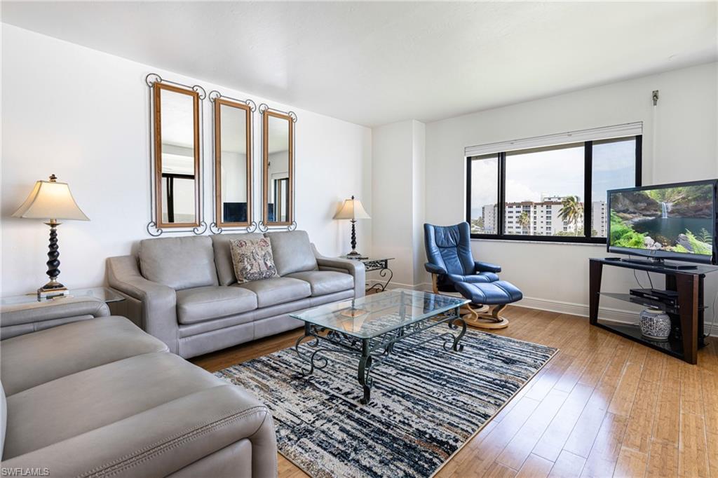 Living room featuring light hardwood / wood-style flooring
