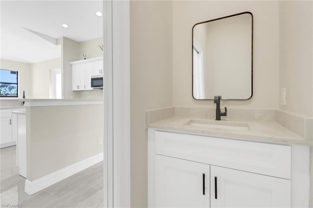 Bathroom featuring vanity