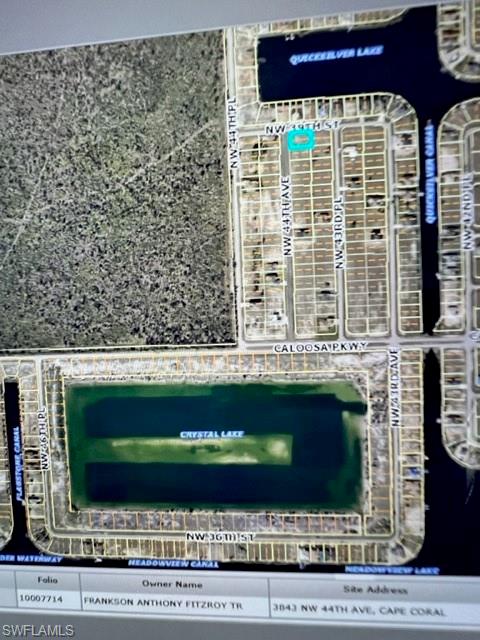 Overview of area - lot outlined in Blue.