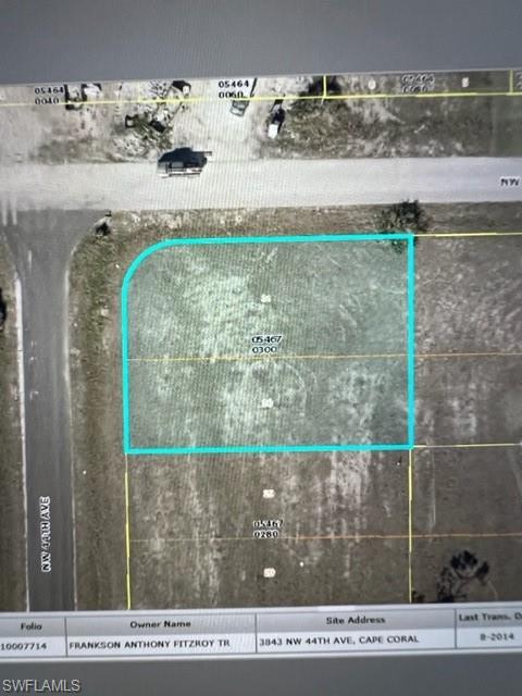 Lot outlined in blue