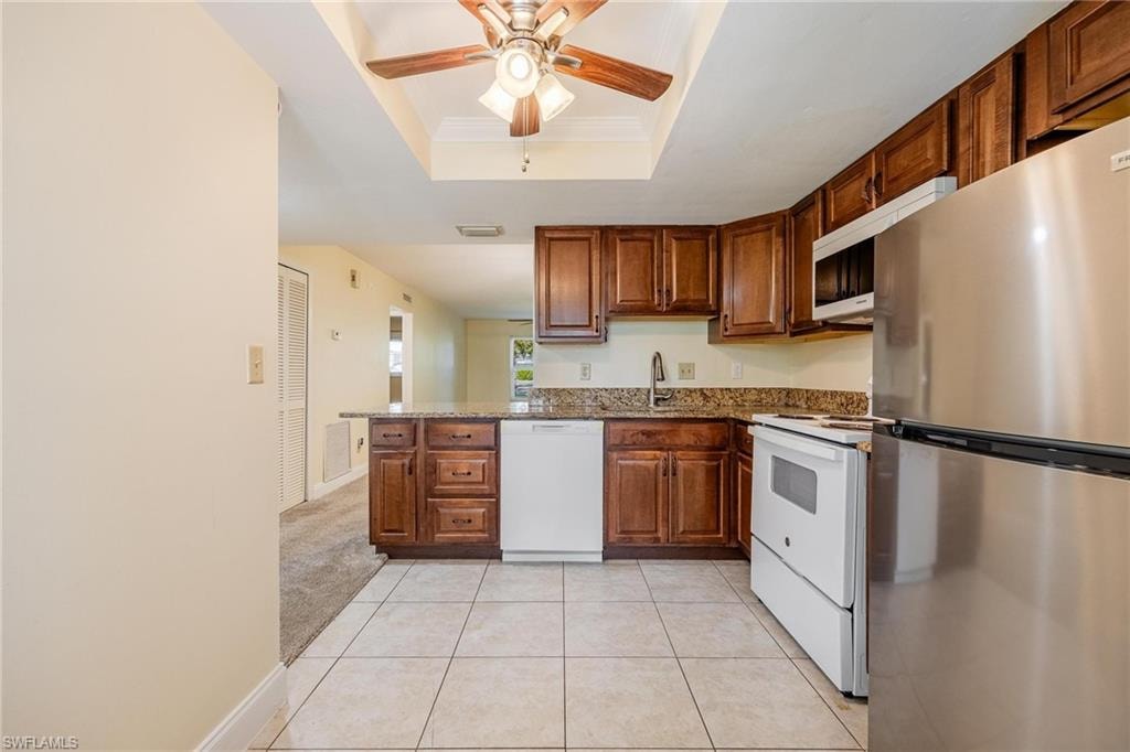 Kitchen with tile flooring