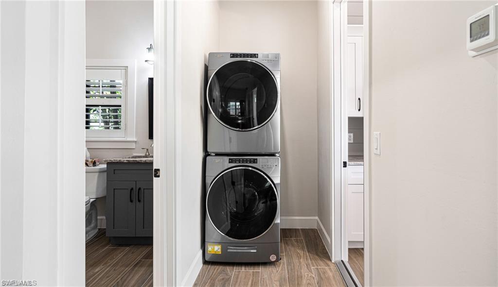 Stacked washer and dryer