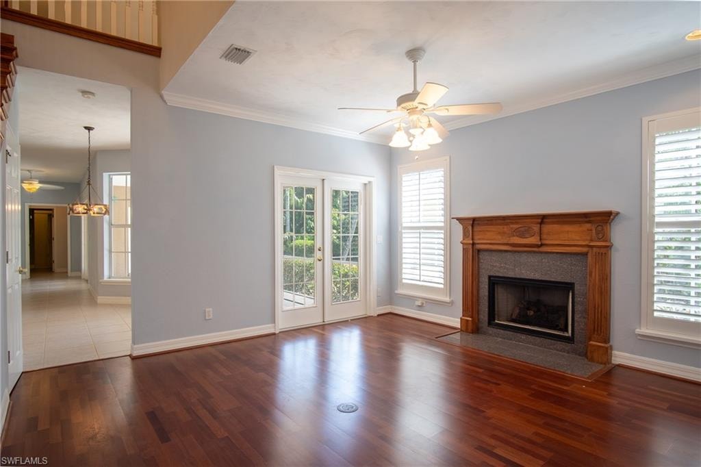 Living room with a fireplace