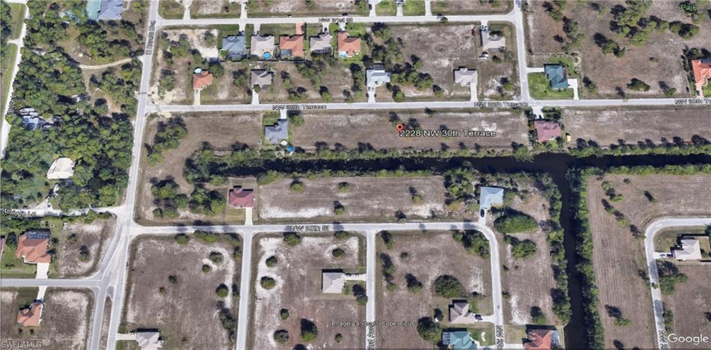 Aerial View of navigable canals DROP denotes freshwater Southern Exposure canal lot