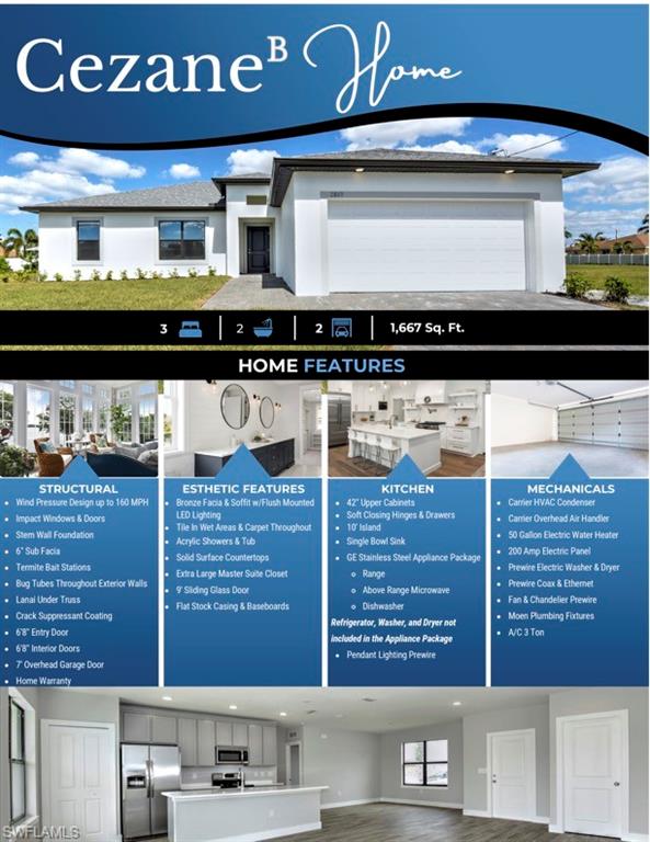 front facade with a front lawn and a garage