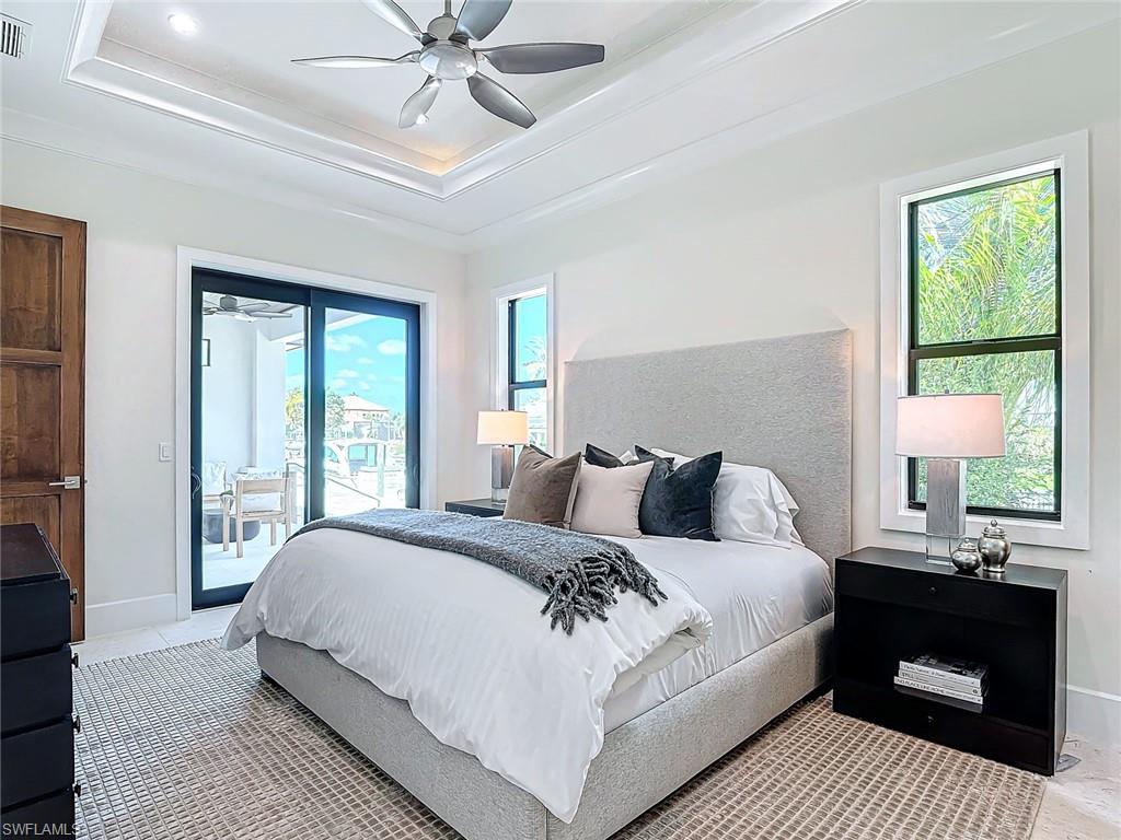 Main bedroom in guest quarters with attached private full bathroom.