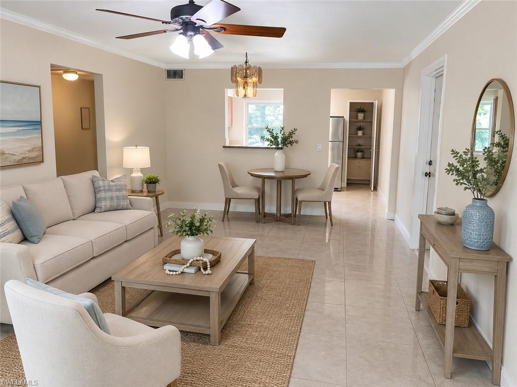 Virtually staged photo of Living room/Great room