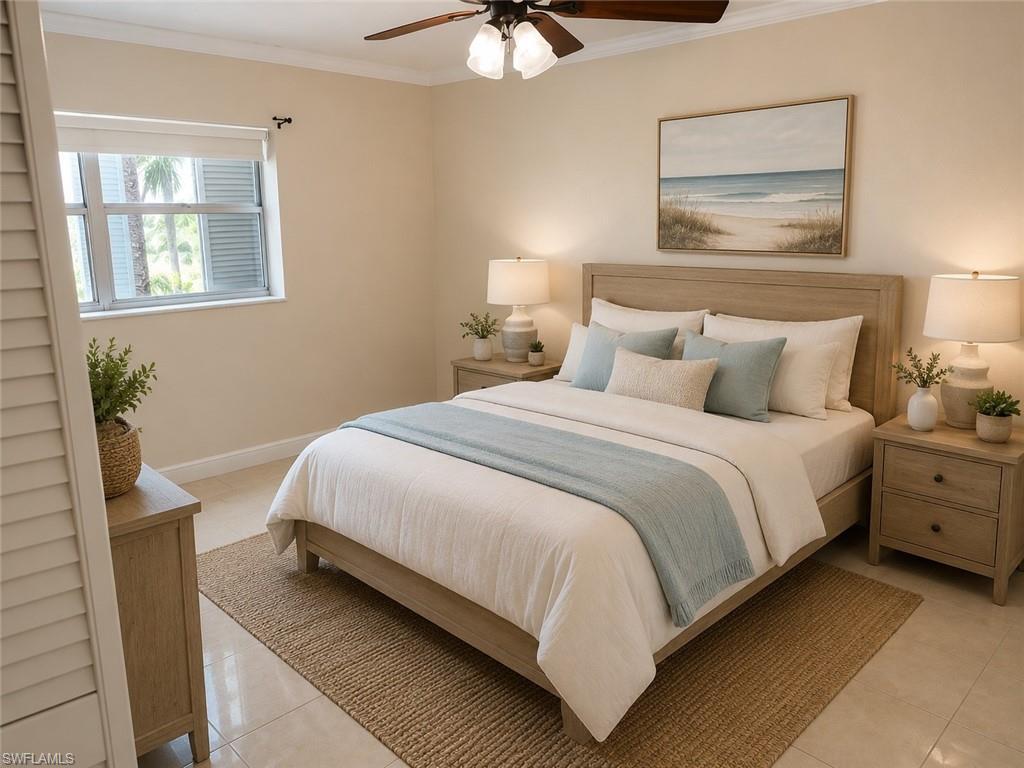 Virtually staged photo of bedroom