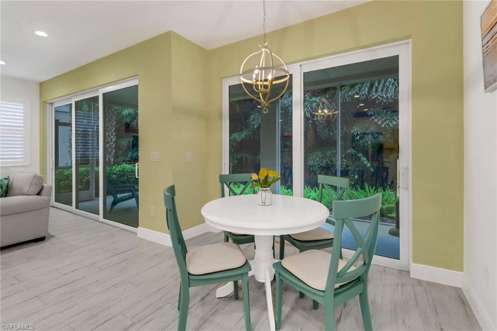 Dining area with large sliders to bring in the light!