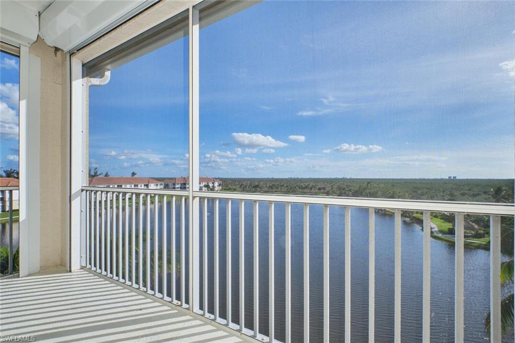 Balcony with a water view