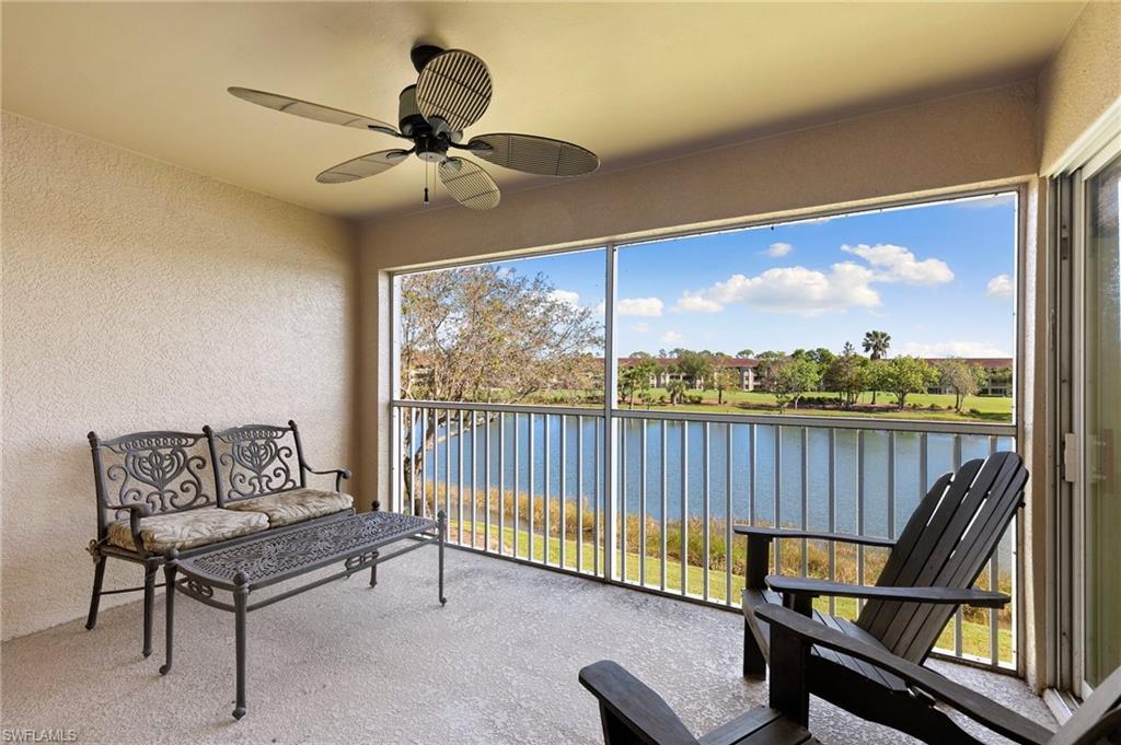 Rear lanai with beautiful lake and golf course views.