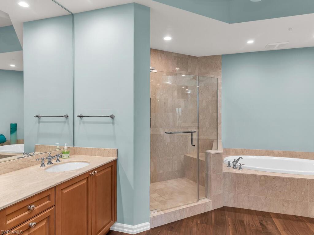 His vanity & shower