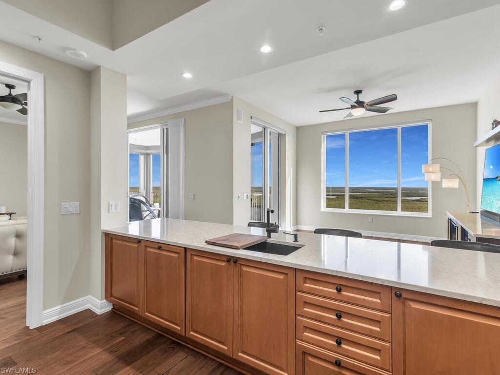 Kitchen looking out to view