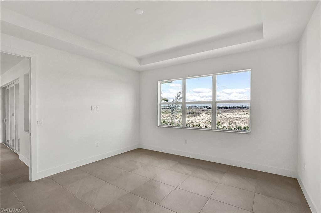 Primary bedroom suite with tray ceiling