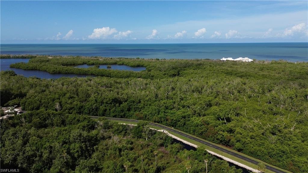Aerial view of a large body of water