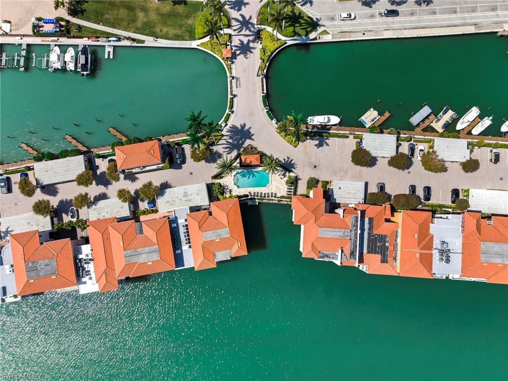 Drone / aerial view of a nearby body of water