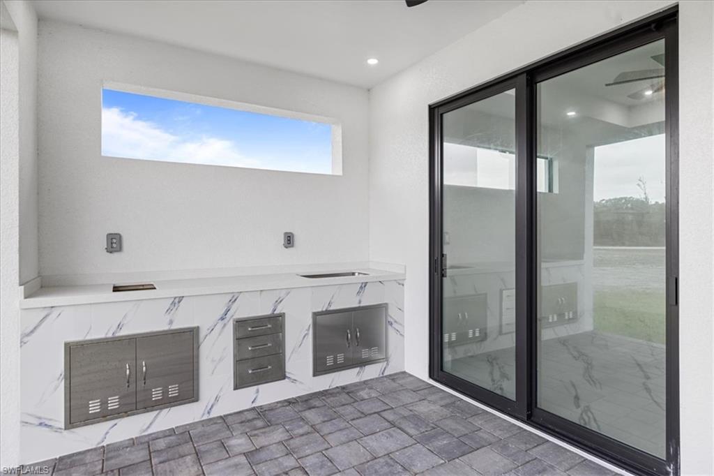 Bathroom with ceiling fan