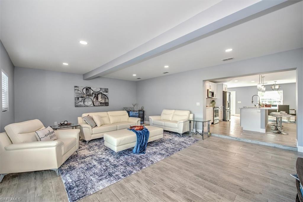 Living room featuring light hardwood / wood-style flooring