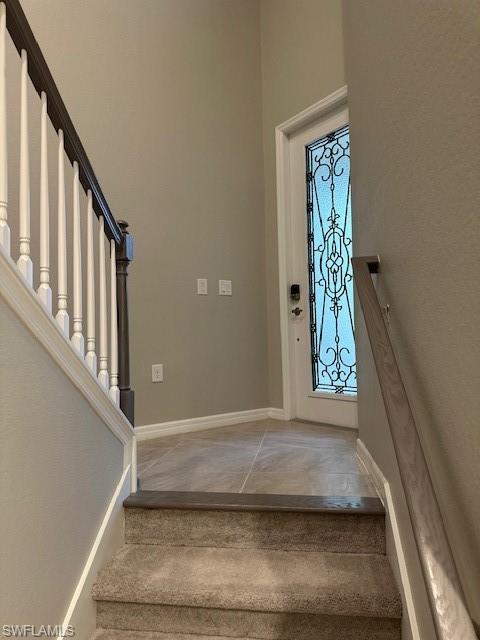 View of foyer entrance from the garage door