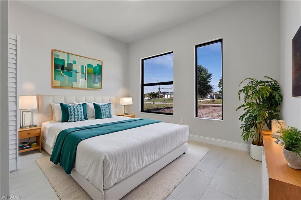 Bedroom with baseboards