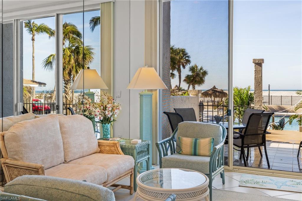 View to dining and chaise porch