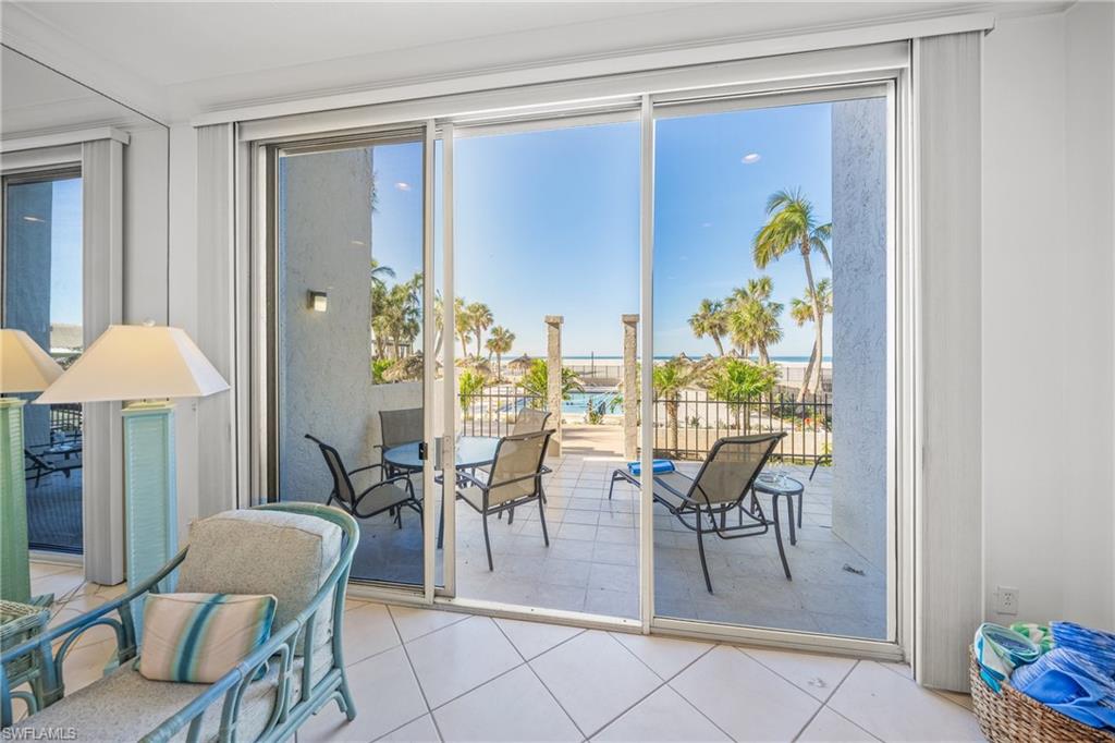 Entryway from pool area, so one has a beachside entrance and two additional entrances to the lobby dedicated to the two beachfront residences #101 and #102