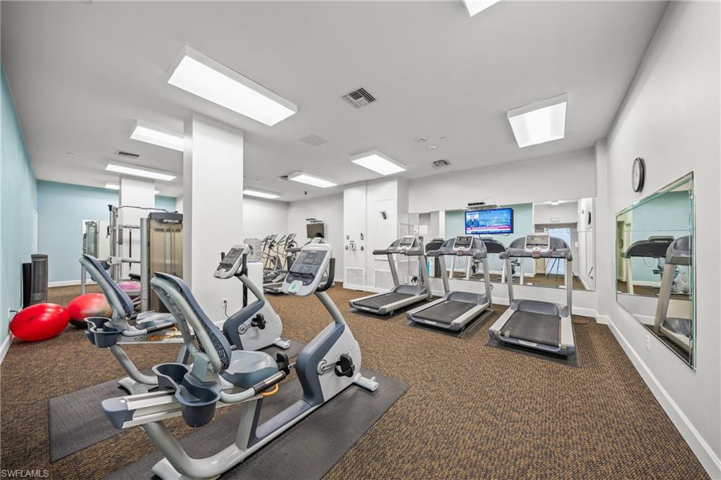 Fitness area with sauna