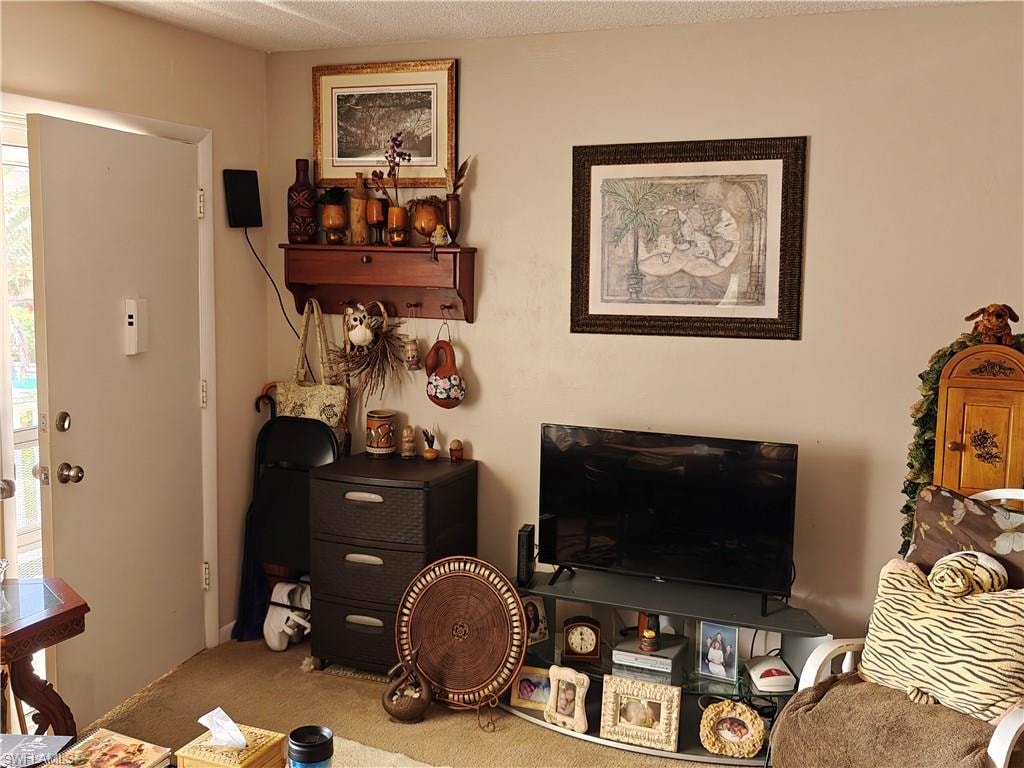 View of carpeted living room
