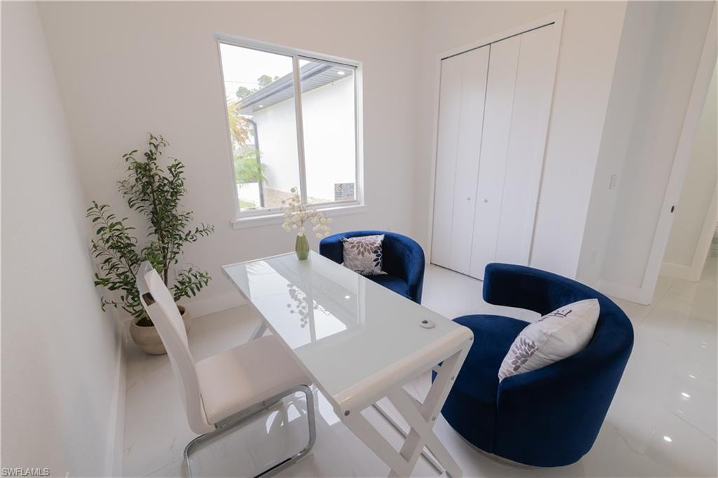 Home office with baseboards