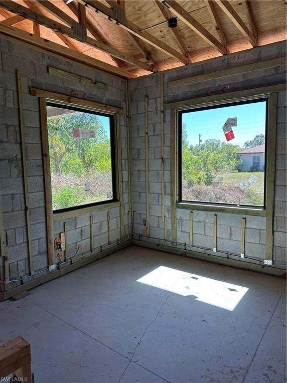 Spare room with concrete flooring