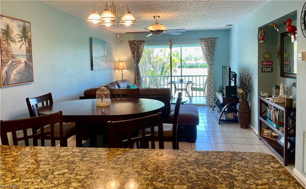 Looking over breakfast bar